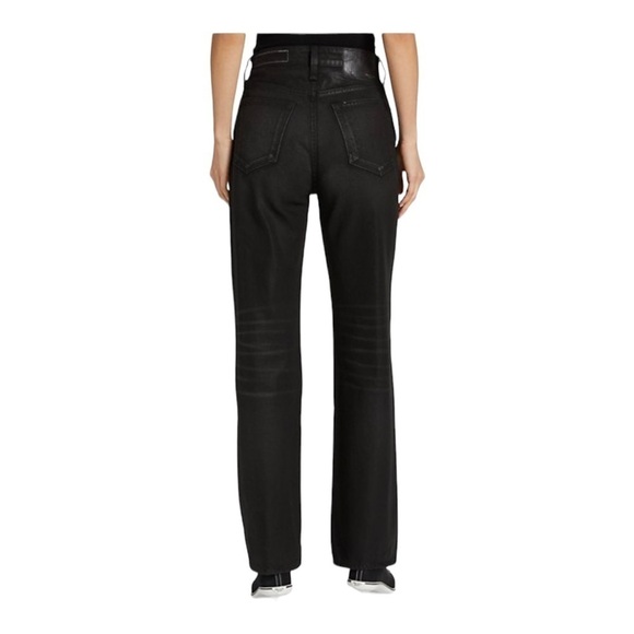 NWT RAG & BONE Alex High Rise Straight Leg Jeans Worn Black Coated Size 28 - Picture 4 of 8